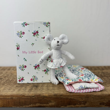 The Little White Company Little Mouse In A Bed - collectible (box damaged) 