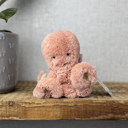 Jellycat Baby Odell Octopus - Small Pink Soft Toy Octopus Beanie Plush 5"