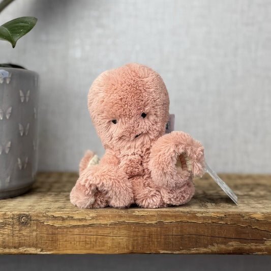 Jellycat Baby Odell Octopus - Small Pink Soft Toy Octopus Beanie Plush 5"