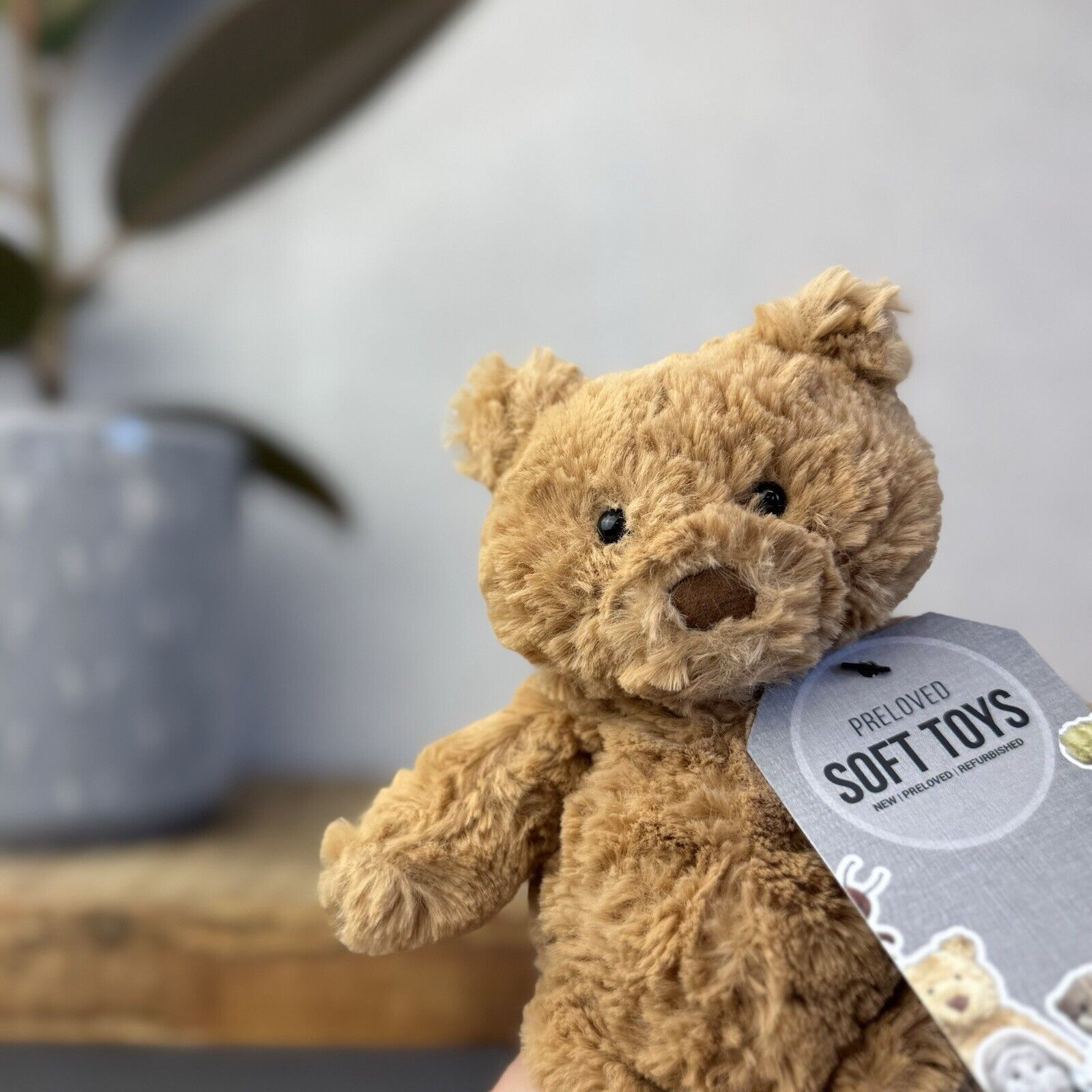 Jellycat Tiny Bartholemew Bear - Tiny Bear Jellycat Beanie Light Brown 7"