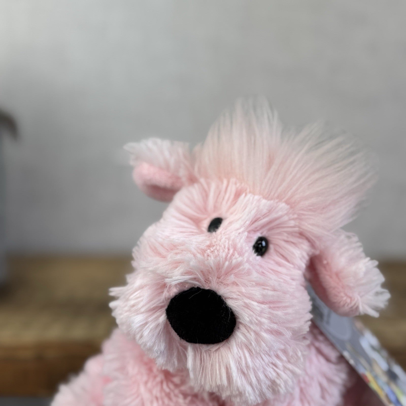 Jellycat Small Pink Truffles Dog Puppy- Floppy Dog Pillow Beanie Rare 7”