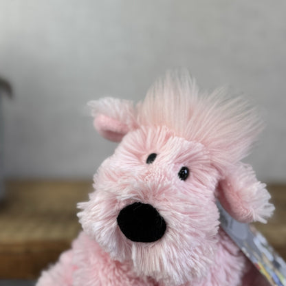 Jellycat Small Pink Truffles Dog Puppy- Floppy Dog Pillow Beanie Rare 7”