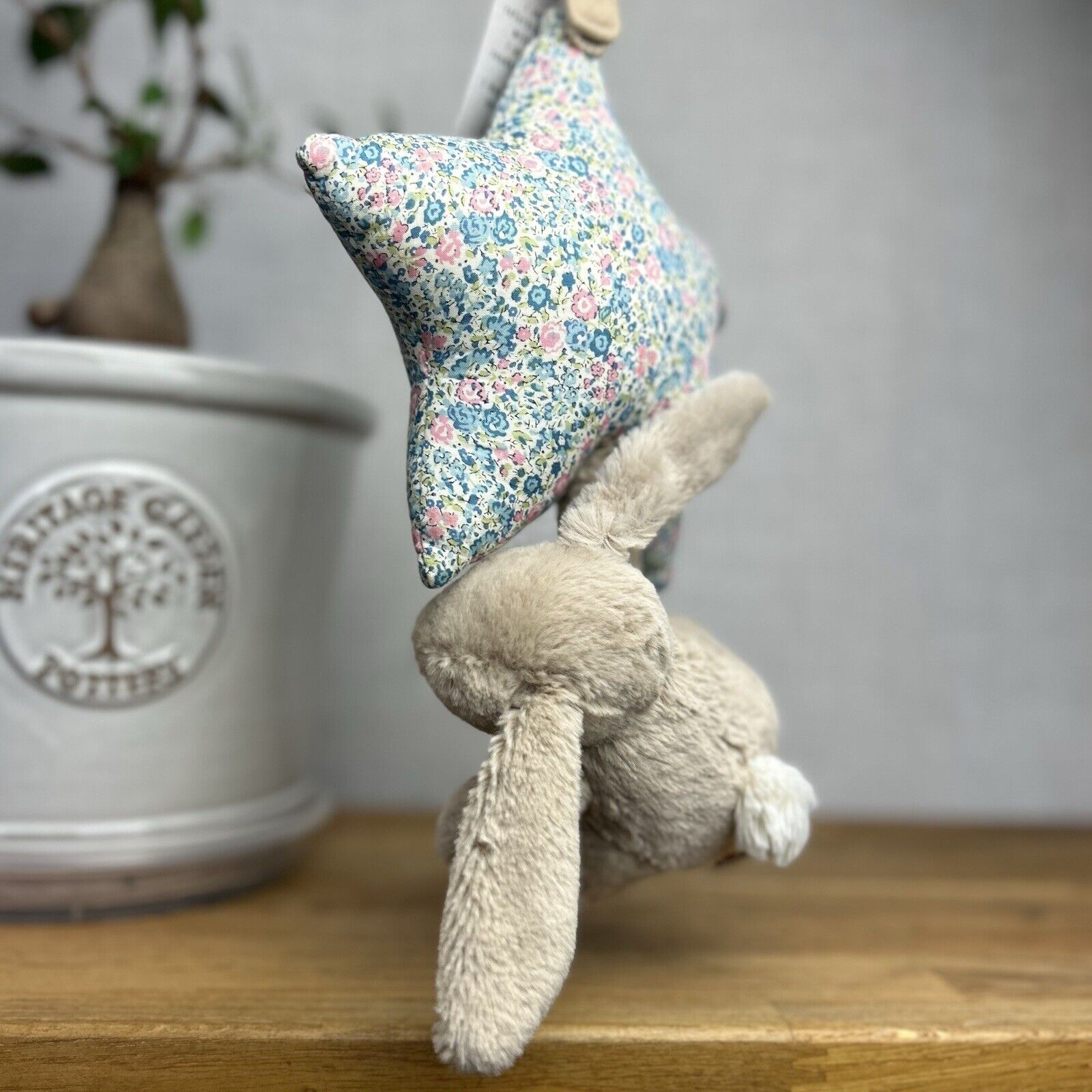 Jellycat Blossom Beige Blue Bunny Rabbit Pink Musical Star Pull Soft Plush Toy