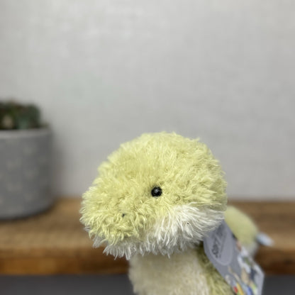 Jellycat Little Snake - Fluffy Light Green Snake Beanie Plush Curly Hair 7”