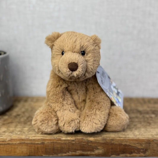 Jellycat Small Cecil Bear - Small Sitting Brown Bear Beanie Plush Retired 8"