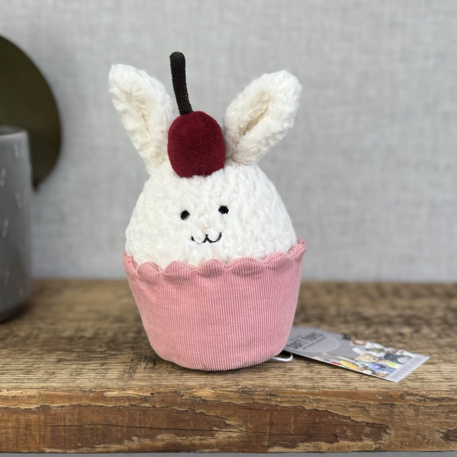 Jellycat Dainty Dessert Bunny Cupcake - Cute Bunny Cupcake Soft Toy Beanie 7”