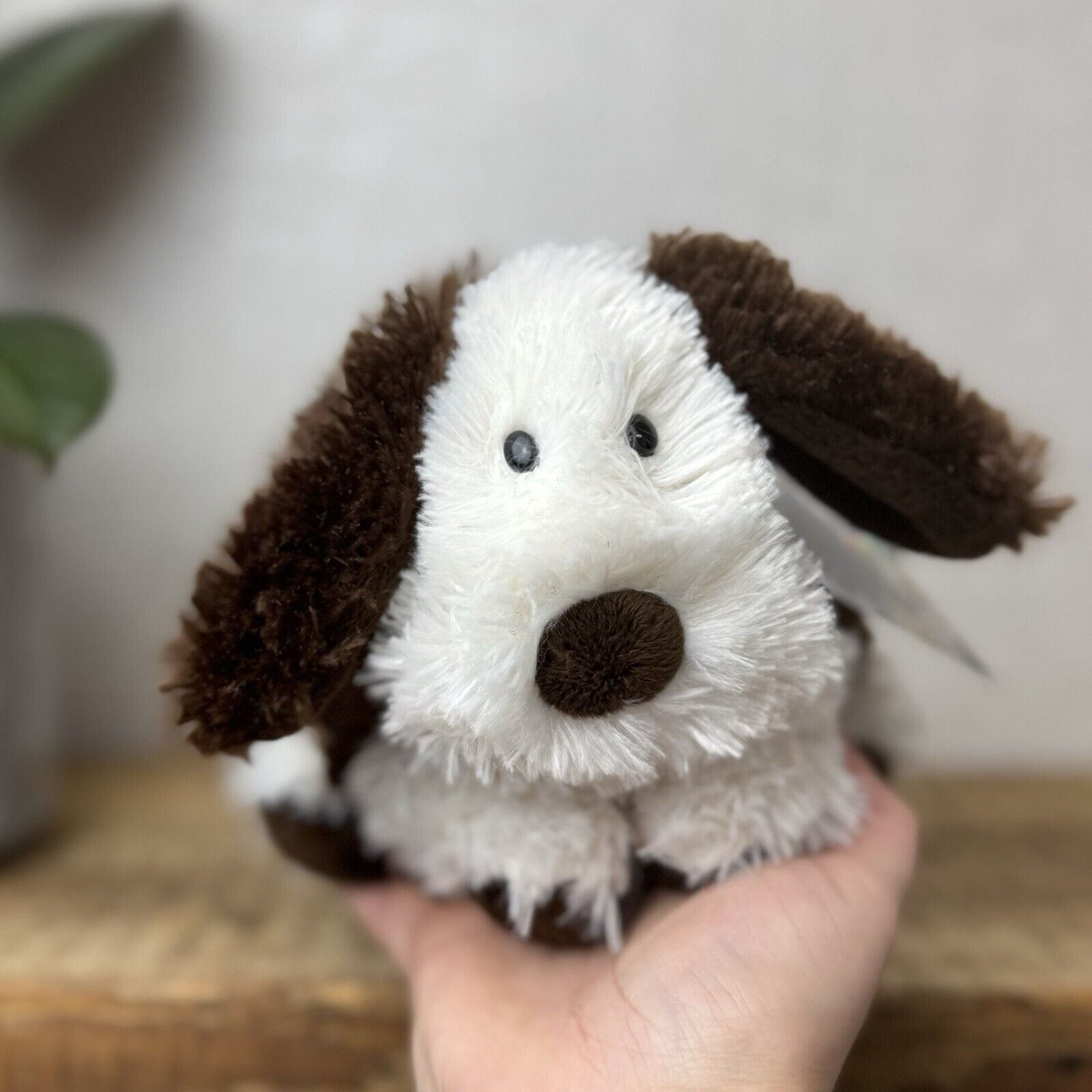 Jellycat Small Truffles Dog Puppy- Cream/Brown Floppy Dog Pillow Beanie Rare 7”