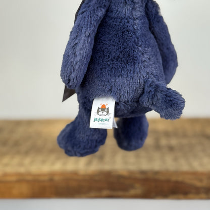 Jellycat Small Bashful Navy Elephant - Small Dark Blue Retired Elephant 8"