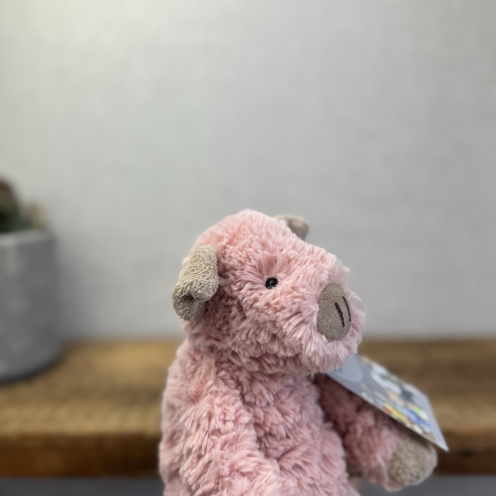 Jellycat Small Fuddles Pig - Pink Piglet Textured Beanie Retired Rare 8"