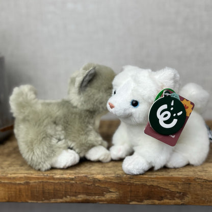 Living Nature Soft Toy Kitten Pair - Mini Grey Kitten & White Kitten 5"