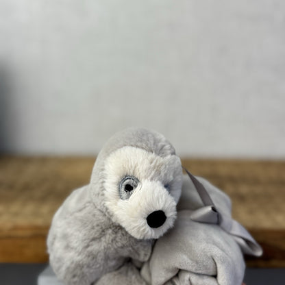 Jellycat Bailey Sloth - Shooshu Sloth Soother Comfort Blanket Grey Retired Rare