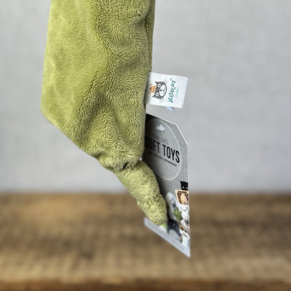 Jellycat Green Stripey Dino Soother- Dino Doudou Comforter Retired 8"