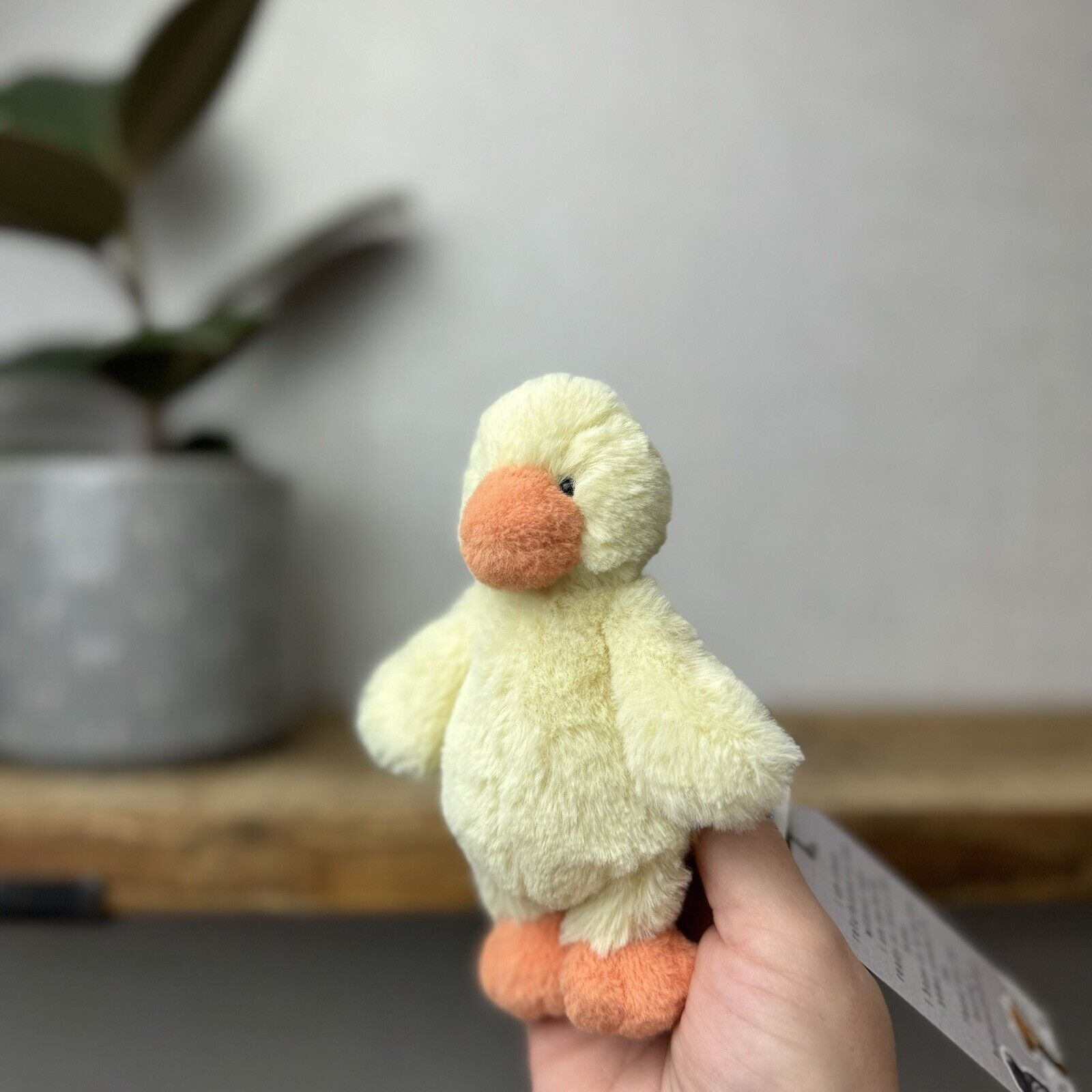 Jellycat Tiny Bashful Duckling - Tiny Yellow & Orange Duck Beanie Retired 5”