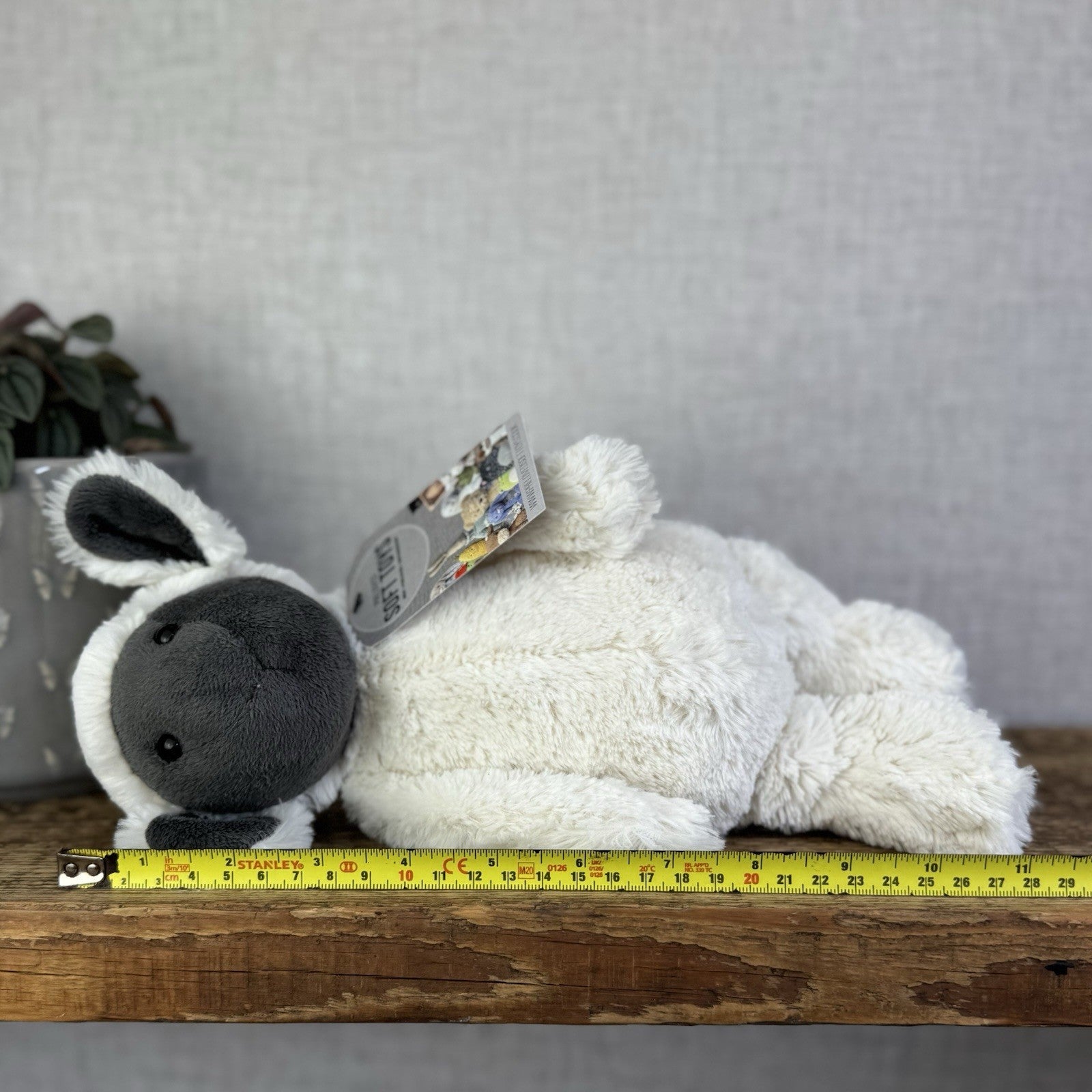 Jellycat Medium Bashful Grey Face Lamb - Medium Cream Lamb Beanie Plush 12"