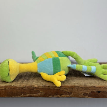 Jellycat Leggy Frog - Green Vintage Patchwork Soft Toy Rare 12"