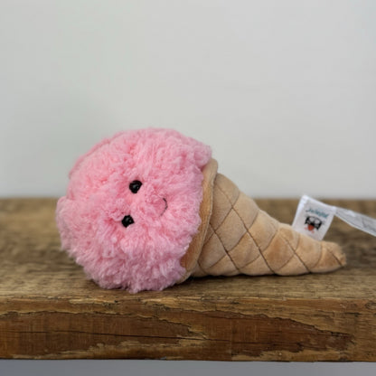 Jellycat Strawberry Ice Cream- Irresistible Ice Cream - Food Play Toy 7”