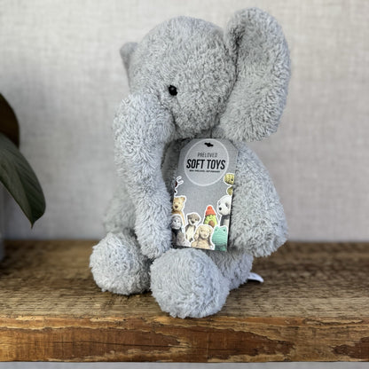 Jellycat Medium Nugget Elephant - Medium Nugget Elephant Grey Soft Toy 12"