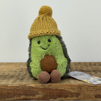 Jellycat Cozi Avocado Ochre - Avocado In Mustard/Yellow Beanie Retired 5"