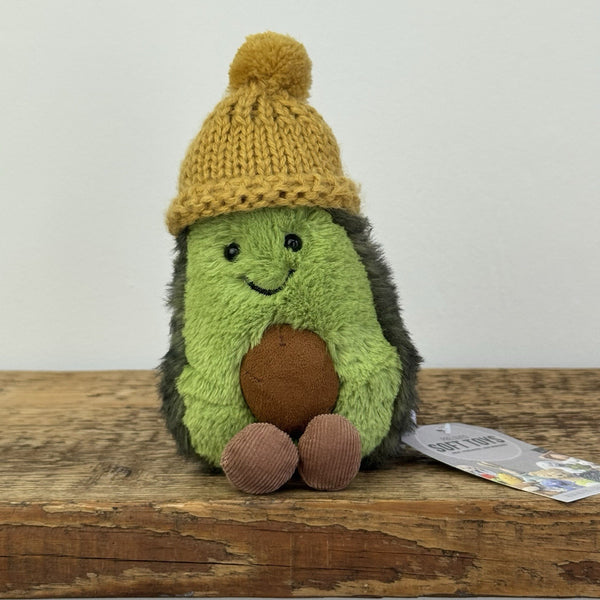 Jellycat Cozi Avocado Ochre - Avocado In Mustard/Yellow Beanie Retired 5"