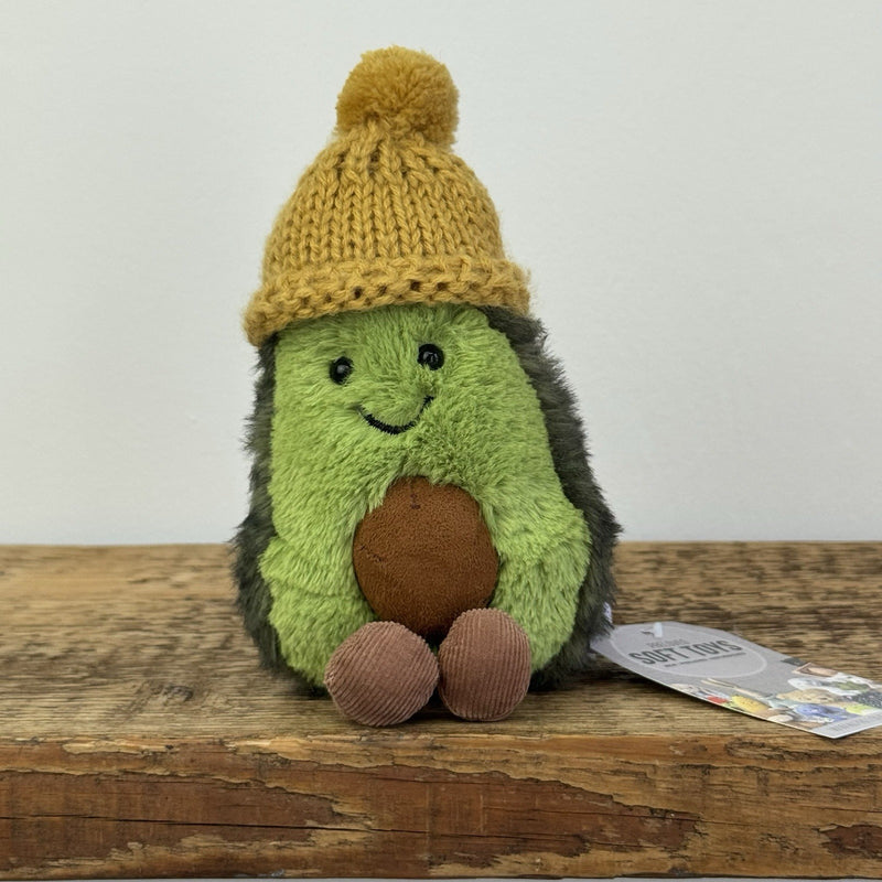 Jellycat Cozi Avocado Ochre - Avocado In Mustard/Yellow Beanie Retired 5"