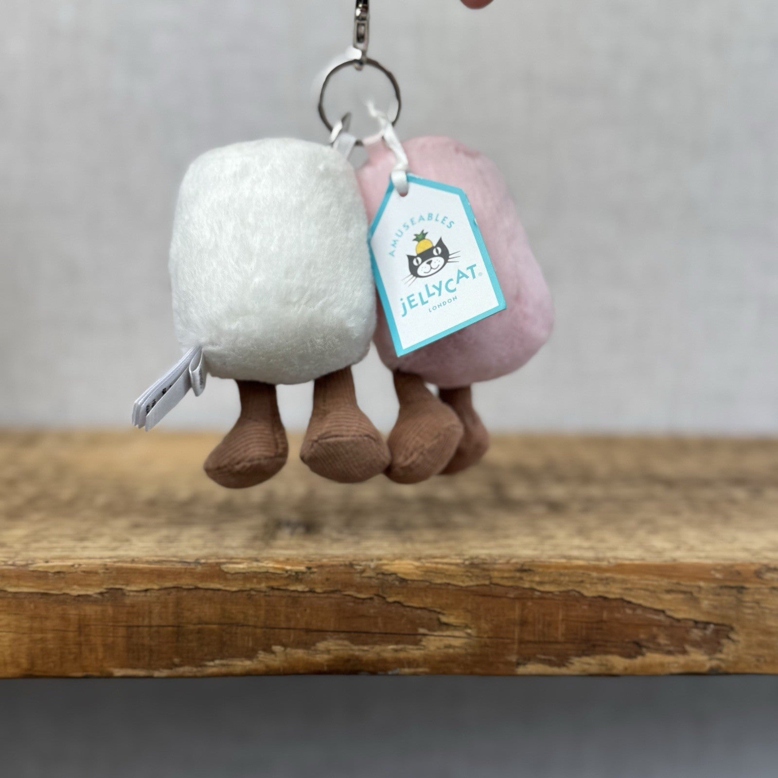 Jellycat Amuseable Pair Of Marshmallows Bag charm Keyring BNWT