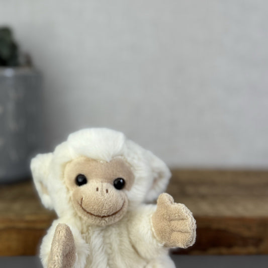 Bukowski Bears - Baby Denis Tiny Cream Soft Toy Monkey Beanie Plush Rare 4.5"