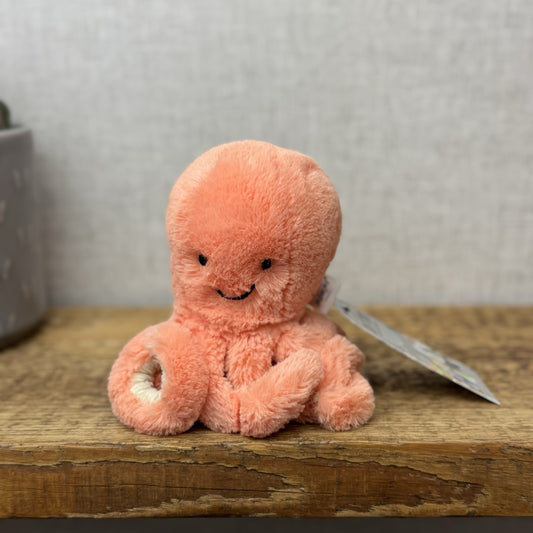 Jellycat Tiny Peachie Octopus - Tiny Peach Pink Octopus Plush Beanie Retired 5”