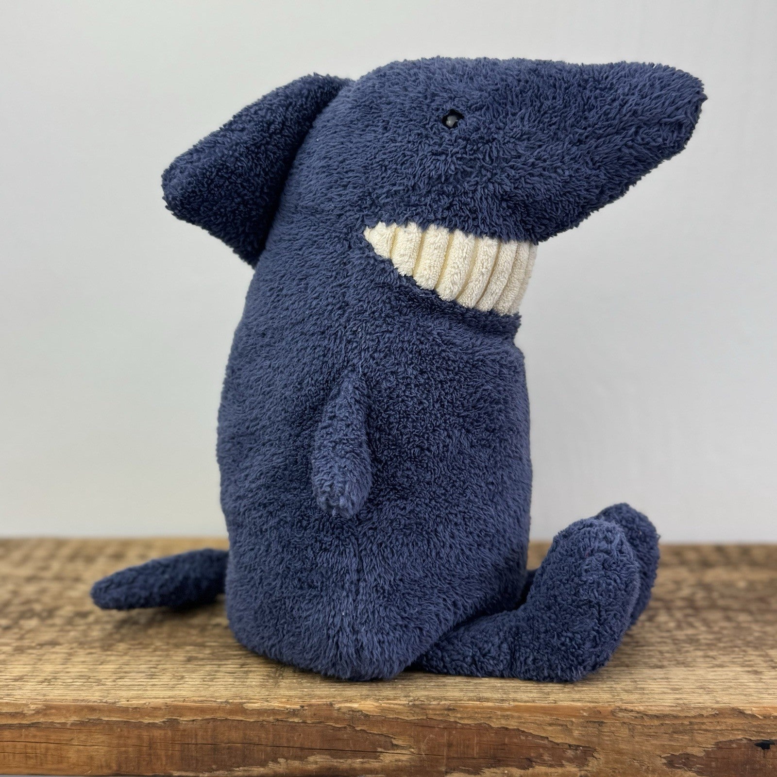 Jellycat Medium Toothy Shark - Large Blue Smiling Shark Beanie Plush 14"