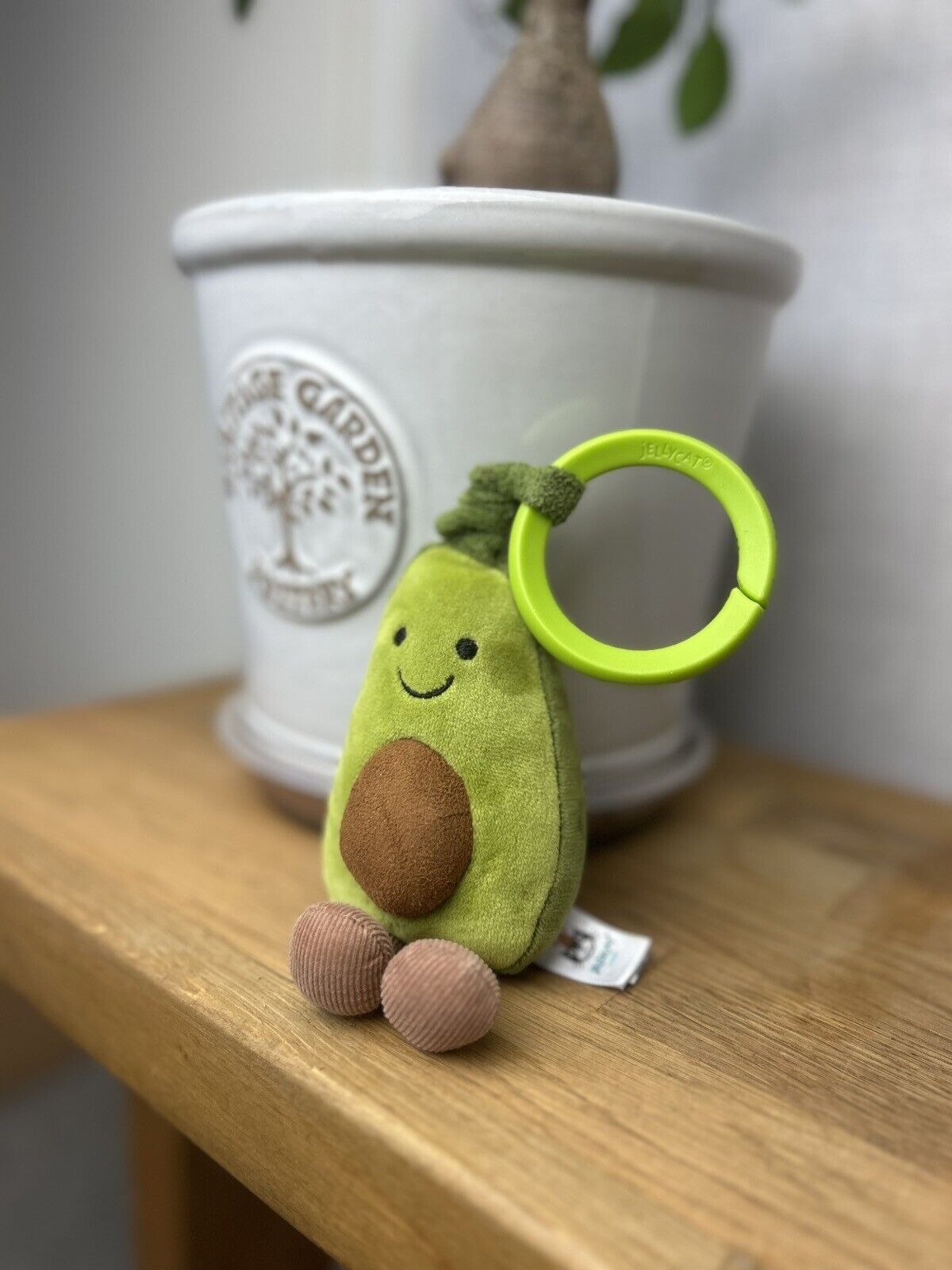 Jellycat Avocado Jitter Toy - Baby Pram Toy Avocado - Vibrating Baby Sensory Toy