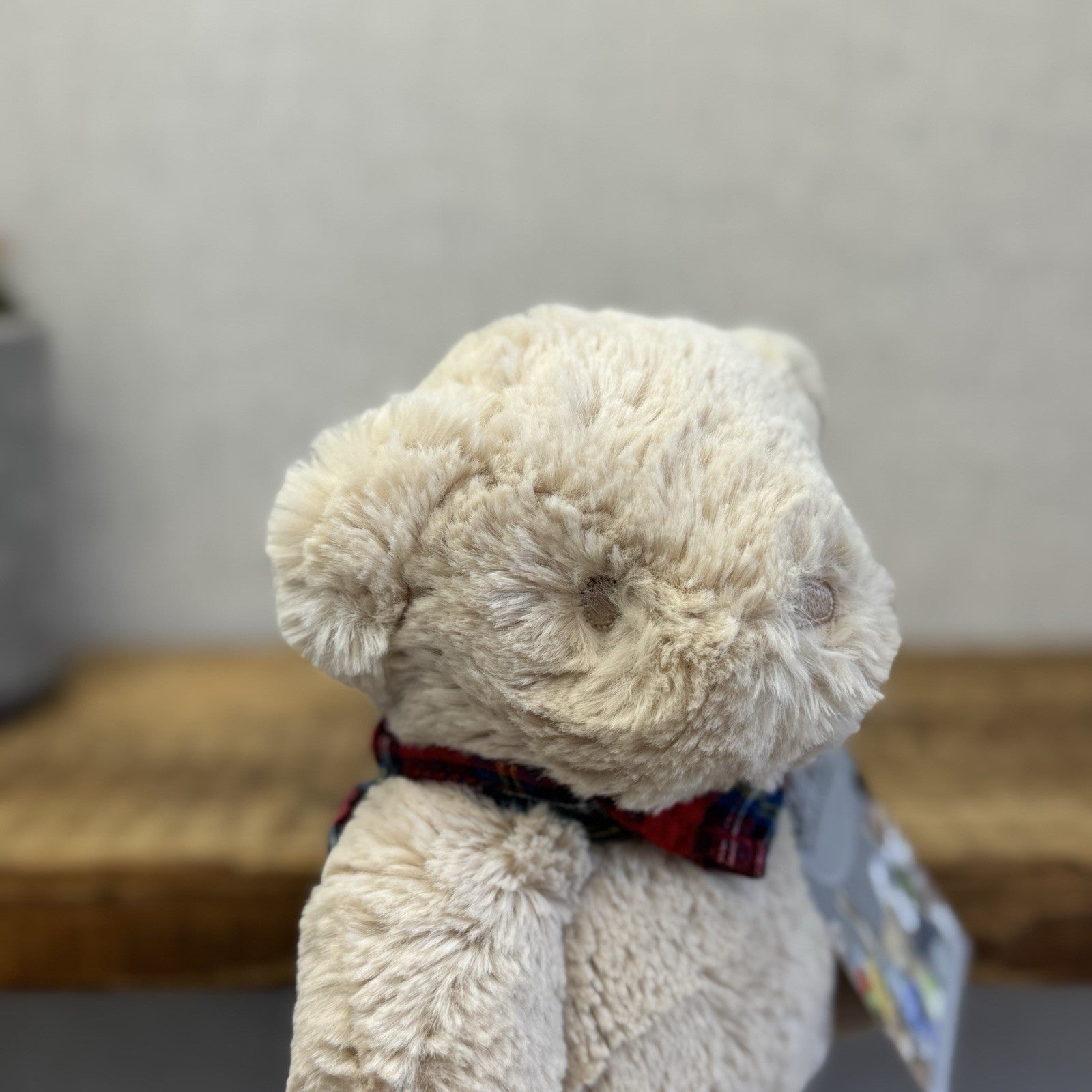 Next Teddy Bear Beanie With Scarf - Beige Bear Soft Toy New Without Tags 8"