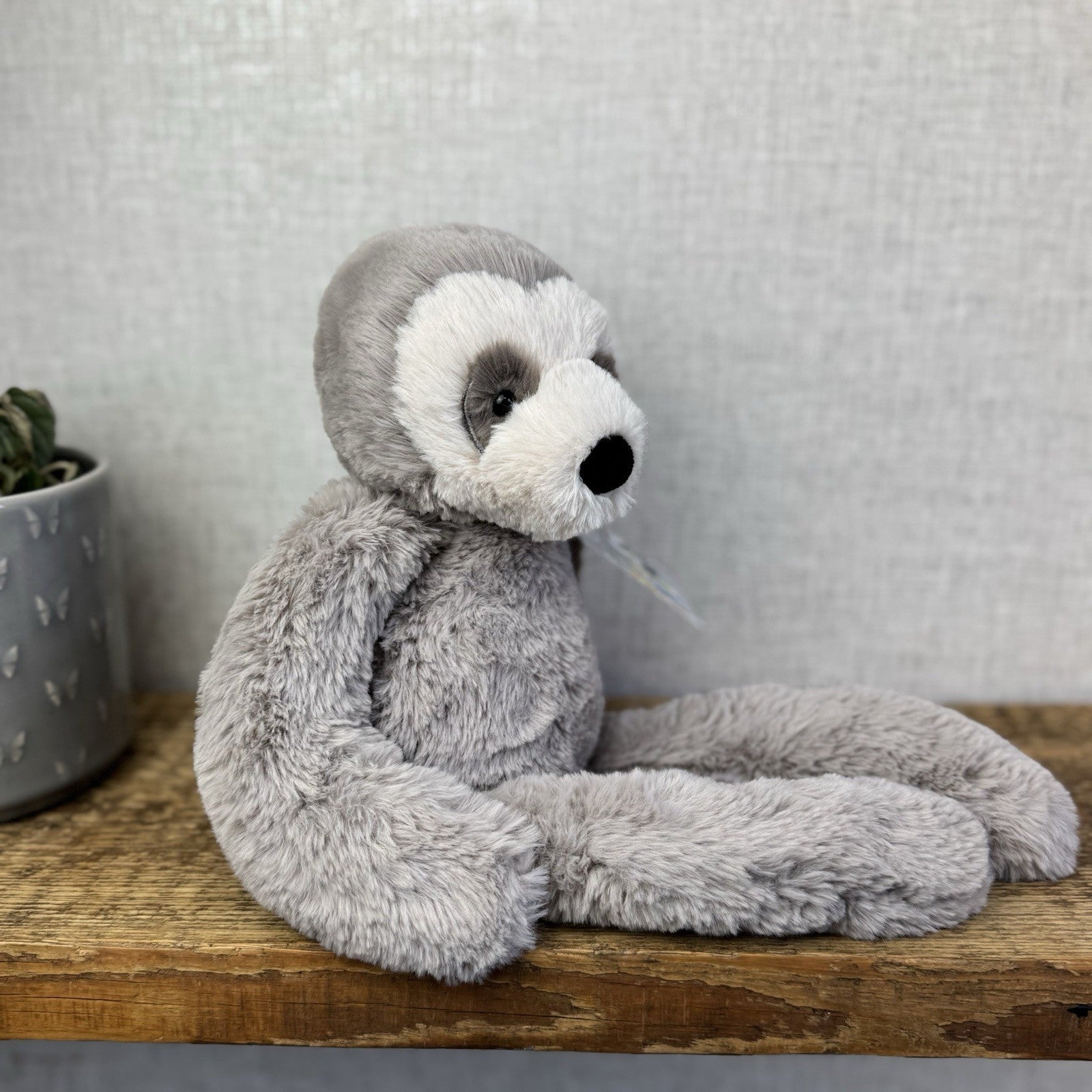 Jellycat Medium Bailey Sloth - Grey Sloth Plush Teddy Collectible 14”