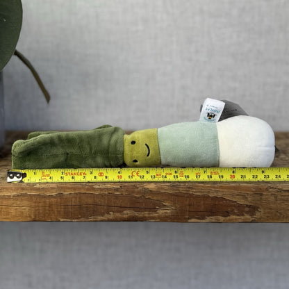 Jellycat Vivacious Veg Leek - Small Green Velour Beanie Vegetable Play 10"