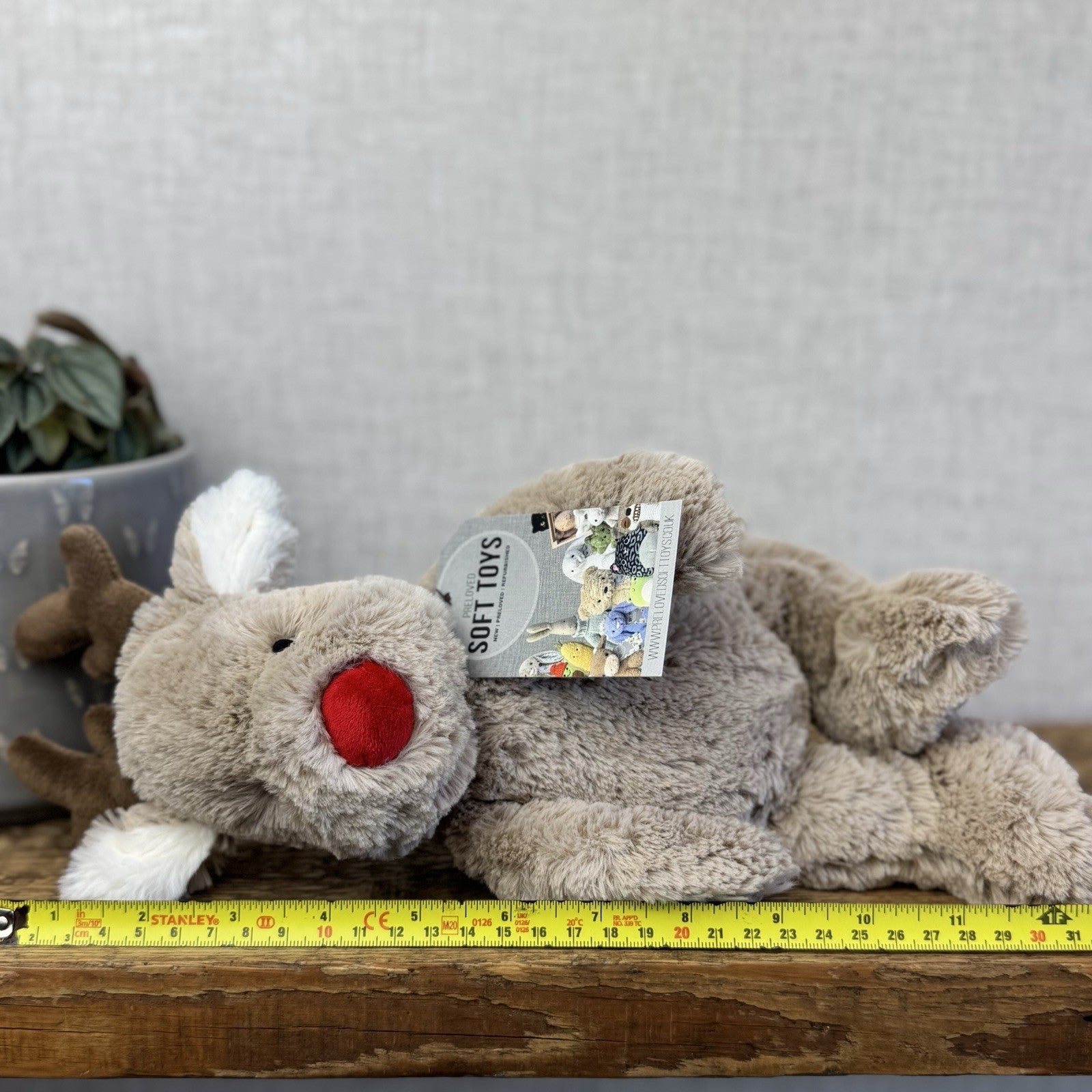 John Lewis X Jellycat Baby Reindeer Christmas Plush Teddy Beanie Winter Baby 12"