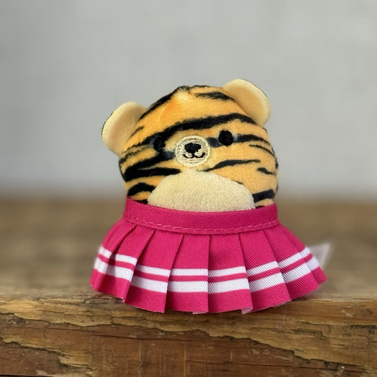 Squishmallow Squishville - Tina Tiger Miniature Squish Soft Toy In Skirt 2"