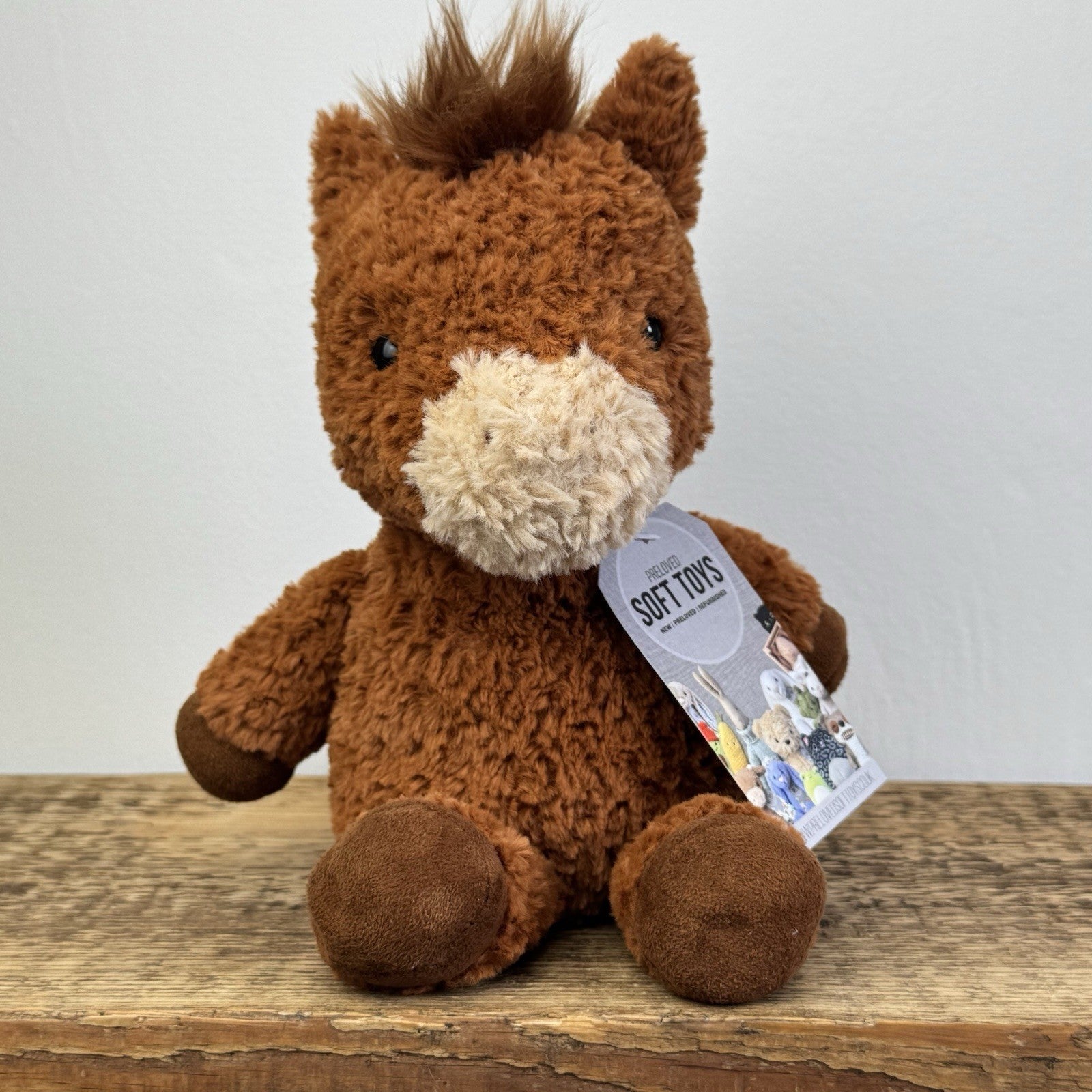 Jellycat Flossie Pony - Textured Retired Brown Horse Soft Toy Rare 10"
