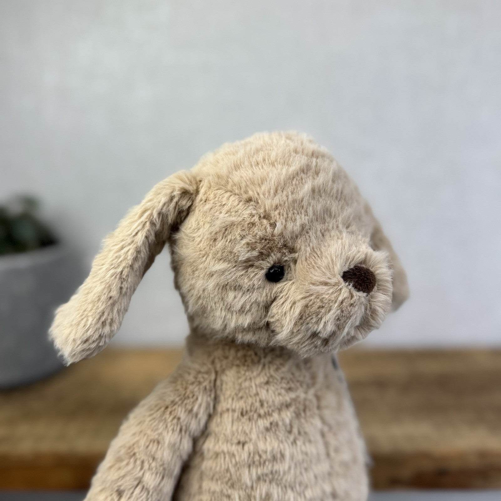 Jellycat Rolie Polie Puppy - Textured Beige Retired Puppy Soft Toy NWOT 12"
