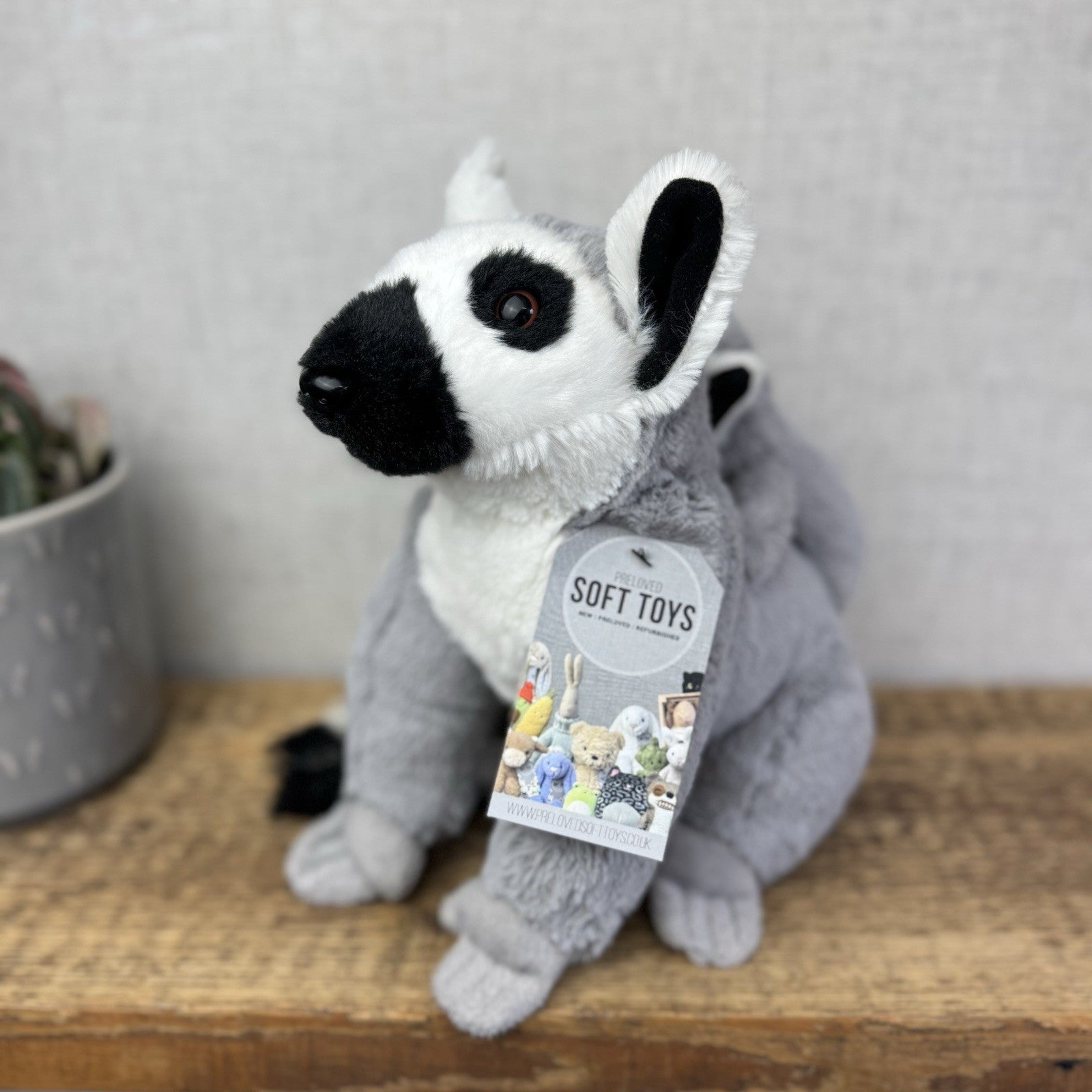 Ark Toys Premier Ring Tailed Lemur Soft Toy With Baby Lemur On Back - NWOT