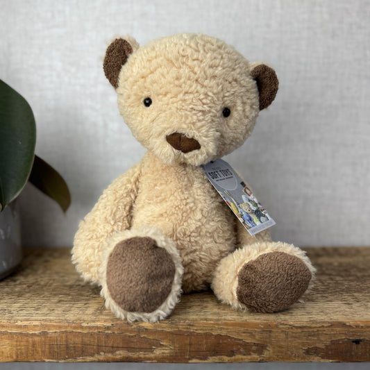 Jellycat Medium Vintage Bear - Vintage Light Brown Bear Beanie Soft Toy 12” Rare