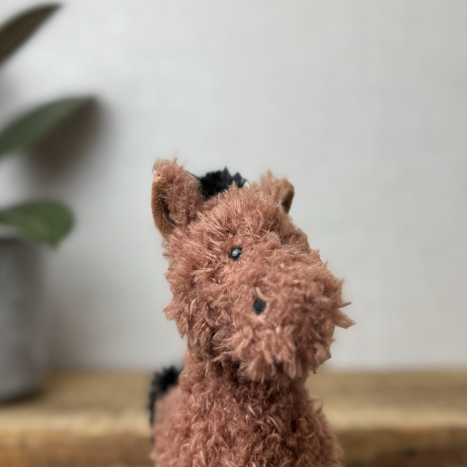 Jellycat Small Caffuffle Pony - Small Curly Hair Horse Brown Retired Rare New 7"