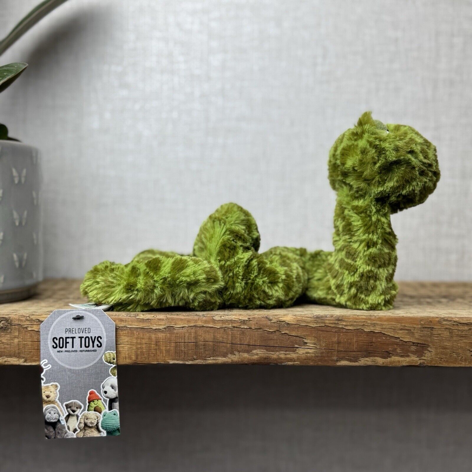Jellycat Sebastian Snake Small - Jellycat Green Spotty Snake Plush - Retired 10”