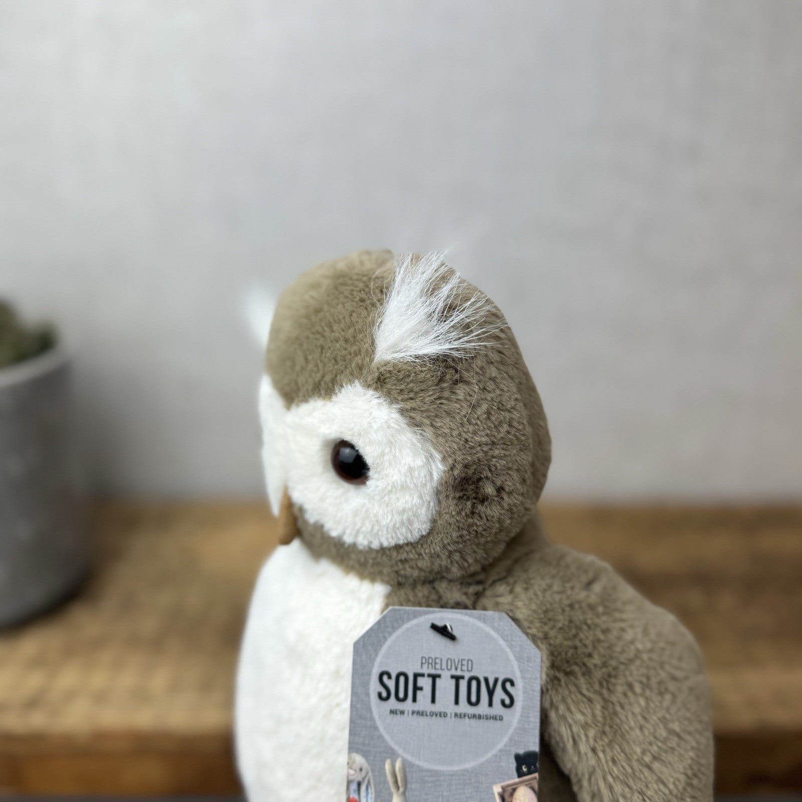 Jellycat Bashful Barn Owl - Medium Brown Owl Beanie Soft Toy Plush Bird 12”