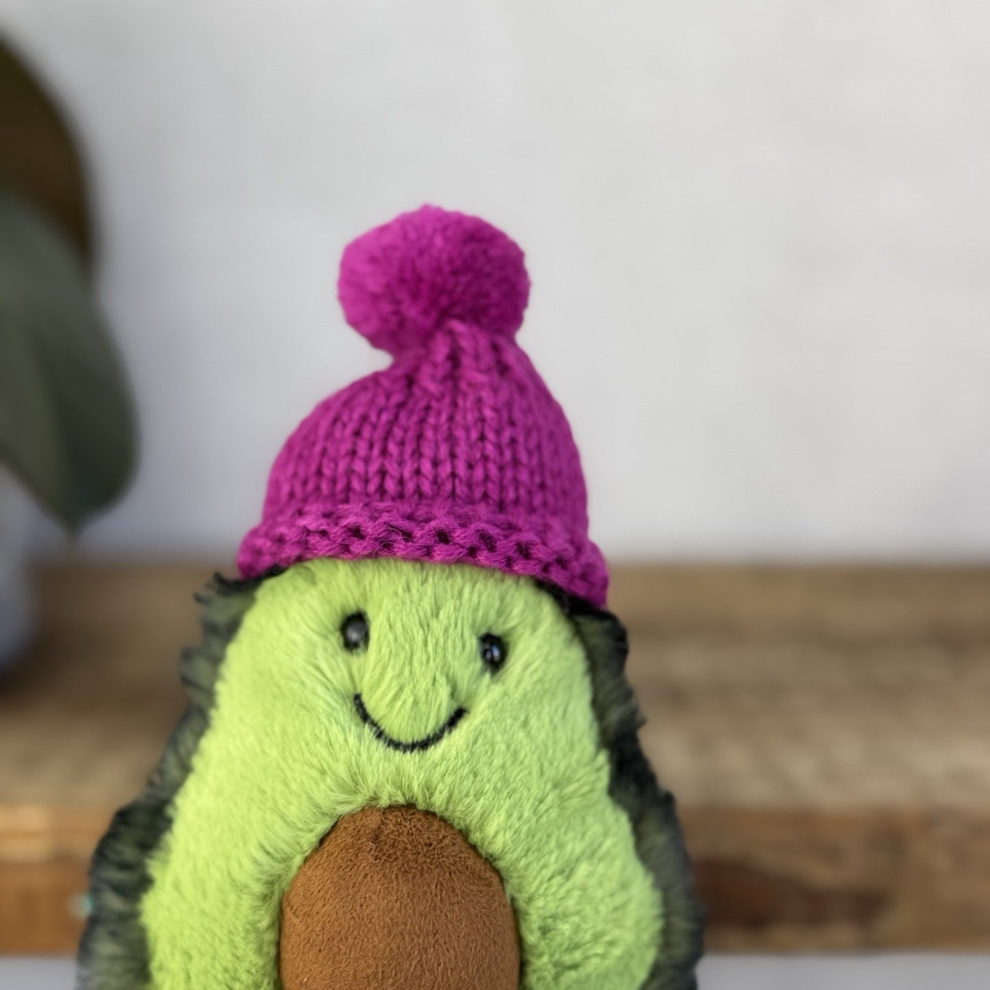 Jellycat Fuscia Cozi Amuseable Avocado - Soft Avocado With Purple Beanie Hat 6"