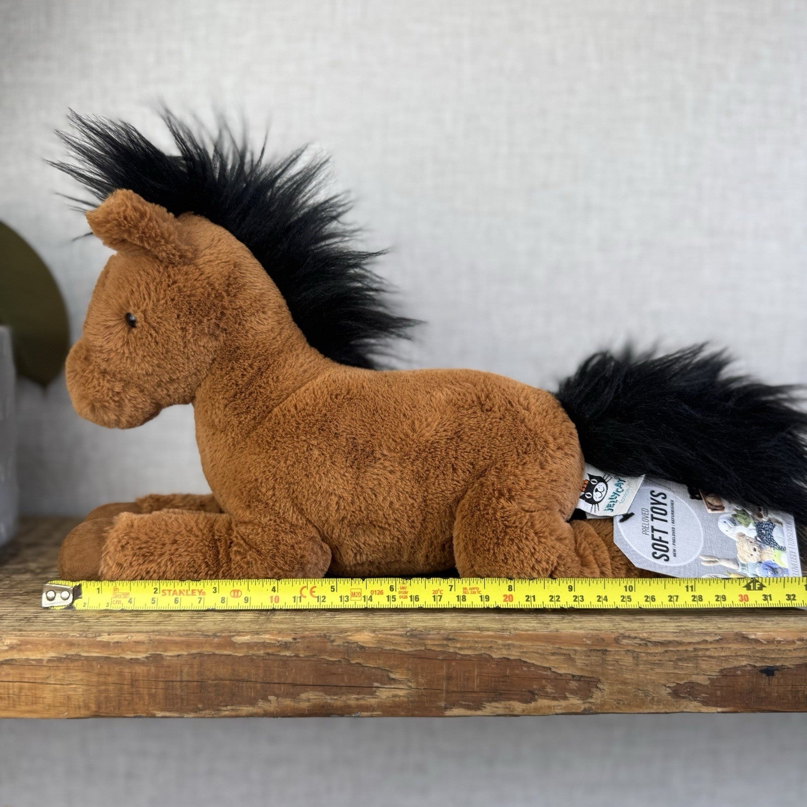 Jellycat Medium Clover Pony - US Version Medium Chestnut Brown Pony Plush 12"