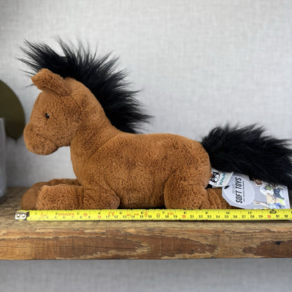 Jellycat Medium Clover Pony - US Version Medium Chestnut Brown Pony Plush 12"