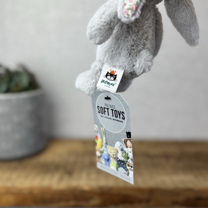 Jellycat Tiny Bashful Silver Blossom - Baby Bunny Miniature Rabbit Grey 5"