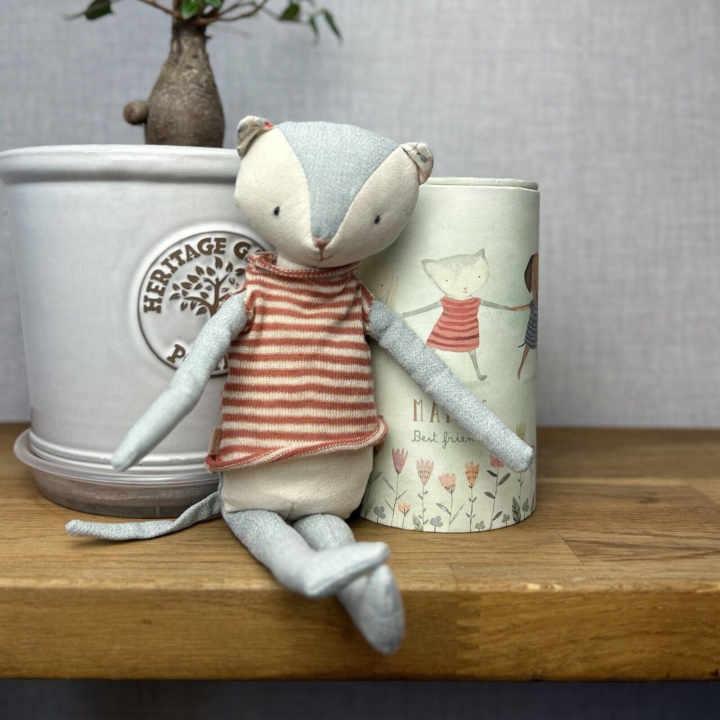 Maileg Best Friends Kitten - Maileg Cat In A Box - Boxed Linen Scandi Soft Gift 
