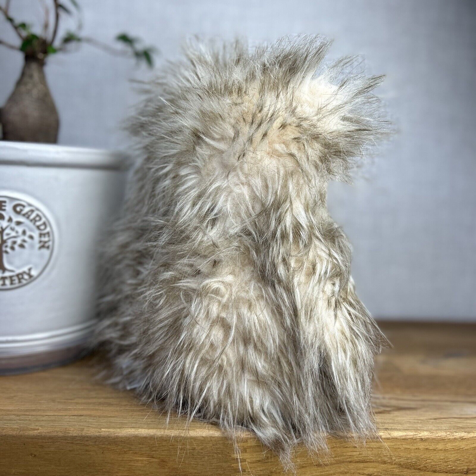 Jellycat Ania Owl - Light Beige Fluffy Owl Plush - Beanie Owl Large 10"