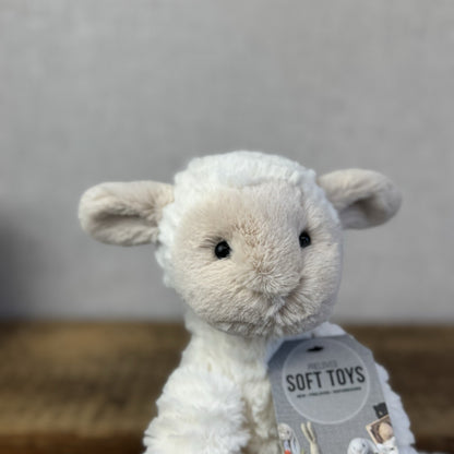 Jellycat Medium Fuddlewuddle Lamb Beige Face Textured Sheep Beanie 9"