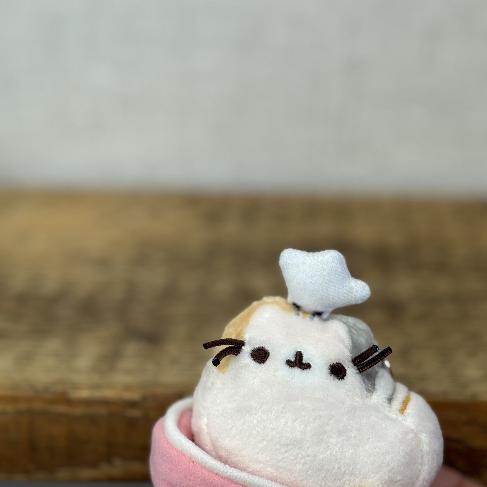 Gund Pusheen Cat - Places Cats Sits Keychain Series 3 - Baking Cat Pink Bowl