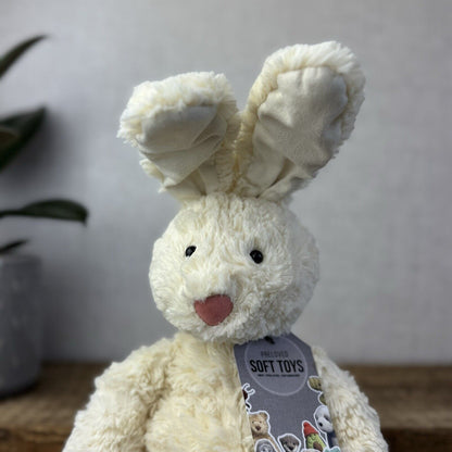 Jellycat Skiffle Bunny Rabbit - Cream Bunny Large Feet Standing Ears Vintage 12”